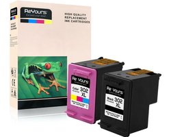 ReYours® remanufactured Inktcartridge compatible voor HP 302XL Zwart (20ml) en Kleur (18ml) - 1set- met chip - inktniveau weergeven