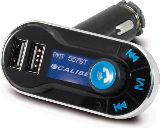 Caliber Bluetooth FM Transmitter - Auto Lader - Draadloze Carkit - SD, USB en AUX - 12V en 24V (PMT557BT)