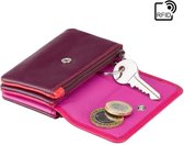 Visconti Dames Portemonnee - Sleuteltasje - Leer - RFID - Rainbow Collectie - Pruim-Multi (RB99 PM)