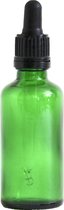Flacon pipette en verre vert 50 ml avec pipette noire avec fermeture garantie - Aromathérapie