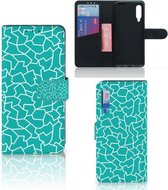 Book Case Xiaomi Mi 9 Hoesje Cracks Blue