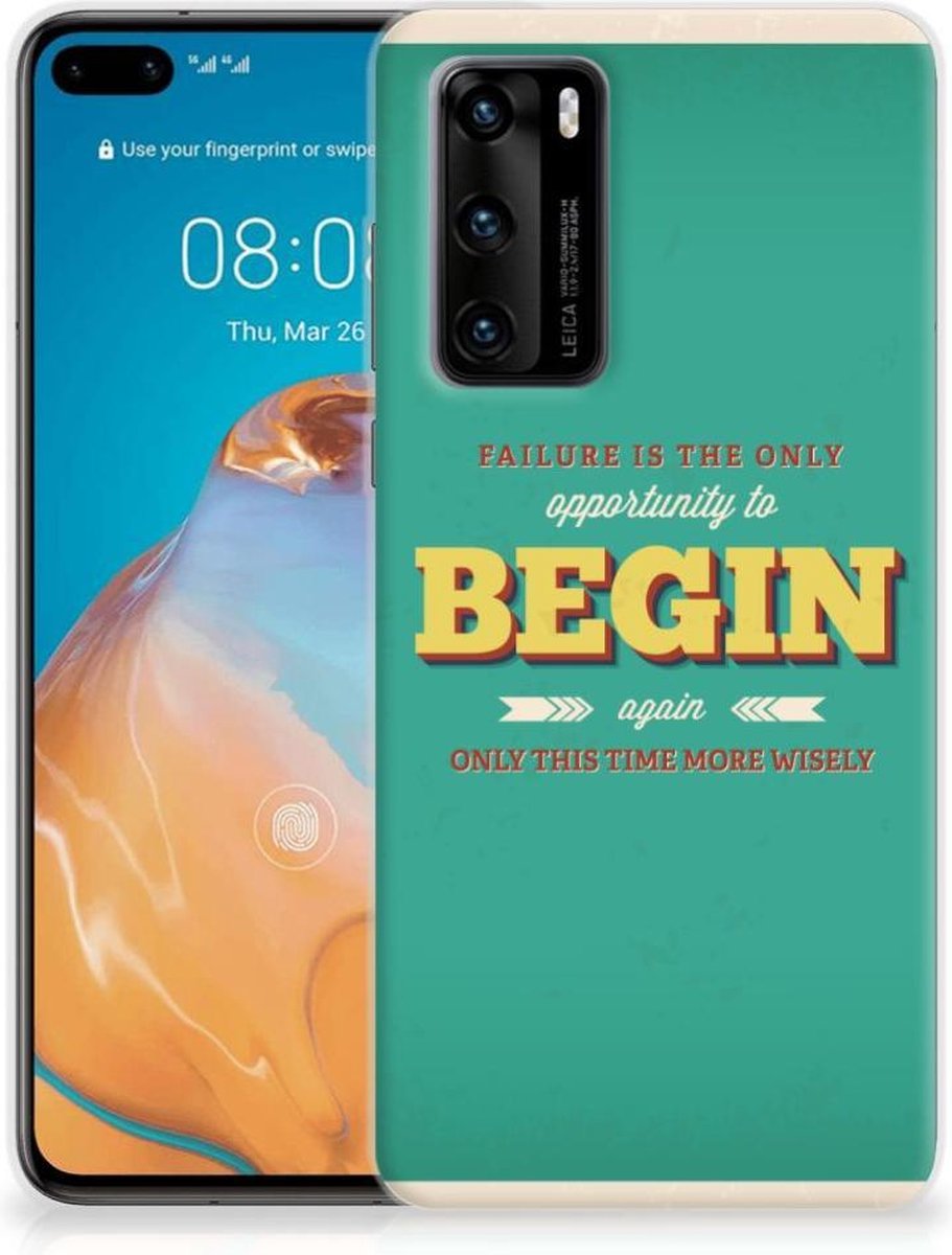 Huawei P40 Siliconen hoesje met naam Quote Begin