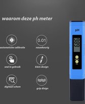 NKquality Digitale PH Meter Met 2 Kalibratie Zakjes, batterij en opberg box - Grip Design - Water - PH Meter Zwembad - Aquarium - Meter - Zuurtegraad Meten - Digitale PH Meter - Digitaal Kali