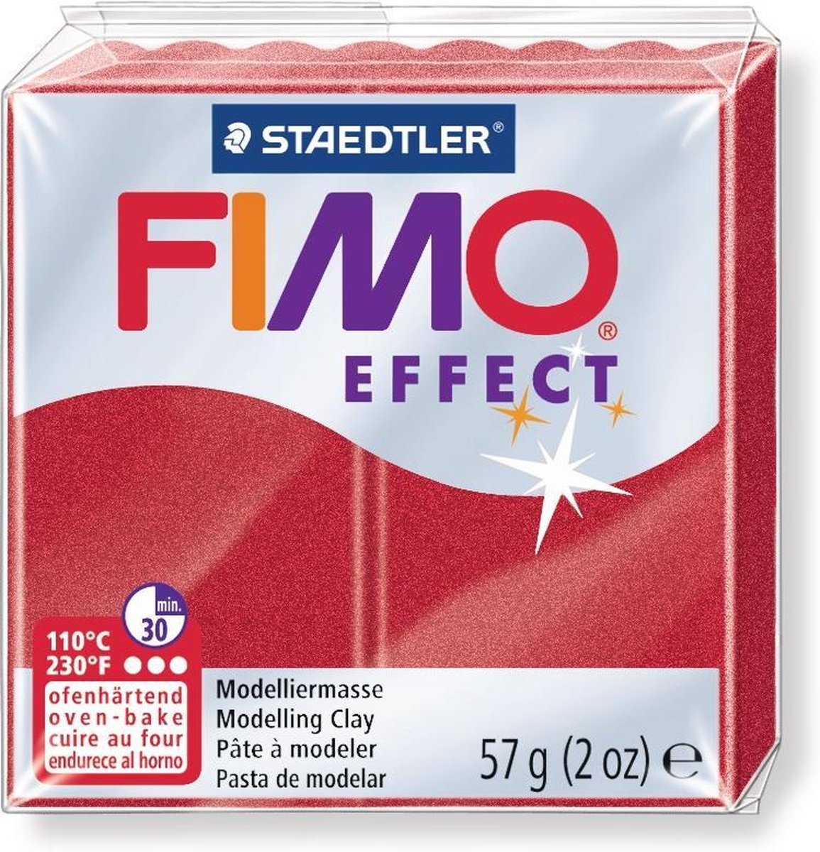 Fimo Effect metallic robijnrood 56g 8020-28