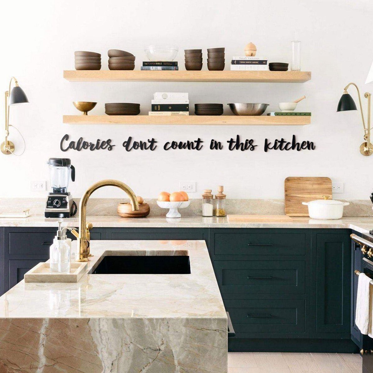 Bol Com Calories Don T Count In This Kitchen Metal Wall Quotes Hoagard Kitchen