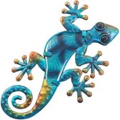 Onthewall | Salamander | metaal & glas | cactus | blauw | S | 20,5 x 12cm