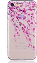 GadgetBay Bloesem hoesje doorzichtig iPhone 7 8 roze bloemen TPU case