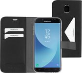Mobiparts hoesje geschikt voor Samsung Galaxy J7 (2017) - Wallet/Boekhoesje - Eco Leer - Magneet Sluiting - Opberg vakken - Zwart