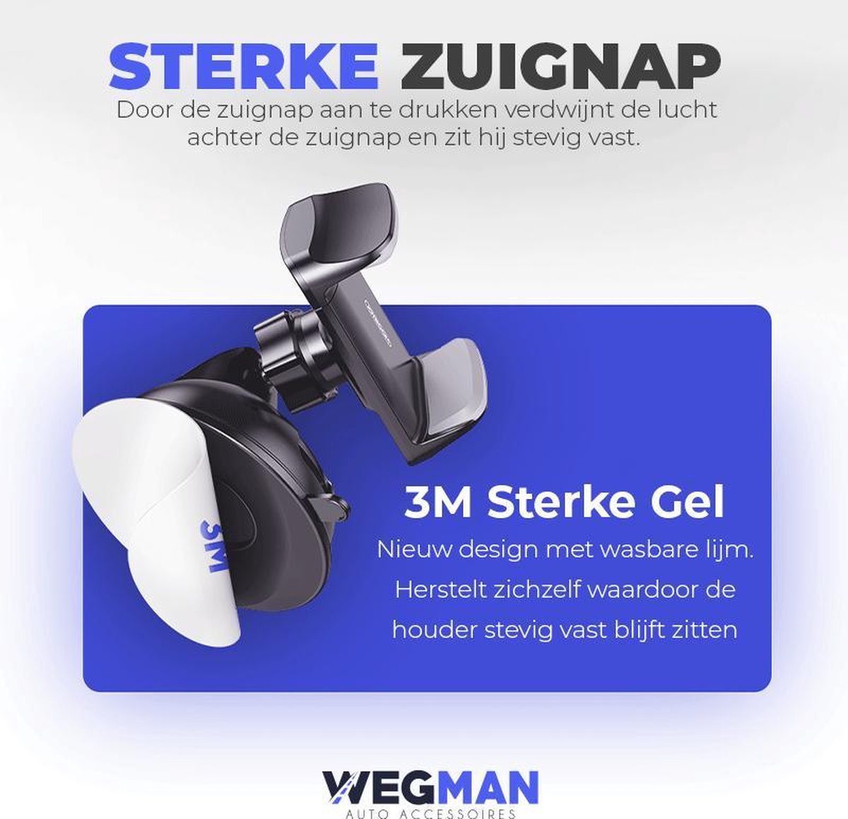 Wegman Telefoonhouders Auto met Zuignap - Dashboard en Raam - Universeel voor alle Telefoons - GSM Houder Auto - Telefoonhouder Auto - Phone Holder Car - Auto Accessories - Zwart – foto 6