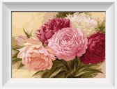 Artstudioclub®  Schilderen op nummer volwassenen roze witte en rode bloemen Zonder lijst