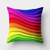 3-D Multi Color kussenhoes met een golfpatroon (500116)