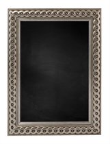 Zwart Krijtbord met Houten Lijst - Zilver - 36 x 46 cm - Lijstbreedte: 30 mm - Gevlochten