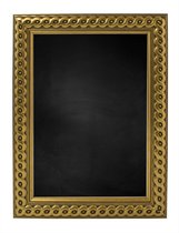 Zwart Krijtbord met Houten Lijst - Goud - 56 x 76 cm - Lijstbreedte: 30 mm - Gevlochten