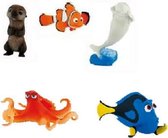 Finding Dory speelset van 5 figuurtjes (o.a. Dory, Nemo en Hank) ca. 6- 8 cm