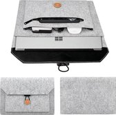 Luxe Vilten Laptop Sleeve - 3 vakjes - Laptop, tablet en accessoires - 15 inch - Grijs