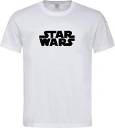 Wit T shirt met Zwart “Star Wars” logo / ronde hals / Size XXL