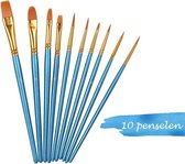 JDBOS ® Paint by Number Brushes - Ensemble de 10 pièces pour aquarelle - Pinceaux