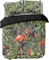 Y-NOT - Jungle Flamingo - Dekbedovertrek - Katoen - Lits-jumeaux - 240X200/220 cm - Groen