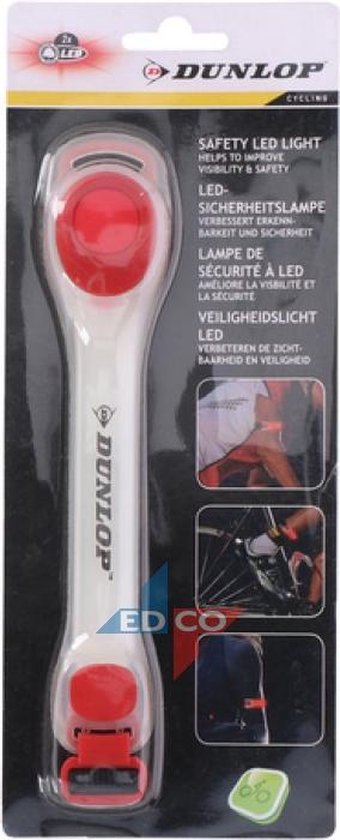 Dunlop Sportarmband Veiligheidsarmband Hardlopen - Led - Verstelbaar - Rood Wit