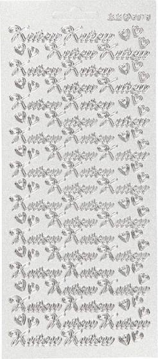 Stickers vel 10x23 cm zilver Kutsu 1vel