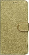 ADEL Kunstleren Book Case Portemonnee Pasjes Hoesje voor Samsung Galaxy A7 (2018) - Bling Bling Glitter Goud