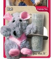 Kong Catnip Rat - Kattenspeelgoed - Grijs - 3,2 x 5,1 x 4,2 cm