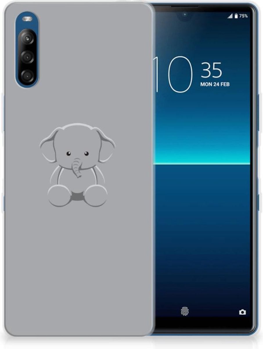 Sony Xperia L4 Telefoonhoesje met Naam Grijs Baby Olifant