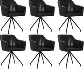 Eetkamerstoelen set 6 stuks  LEER (Incl LW anti kras viltjes) - Eetkamer stoelen - Extra stoelen voor huiskamer - Dineerstoelen - Tafelstoelen