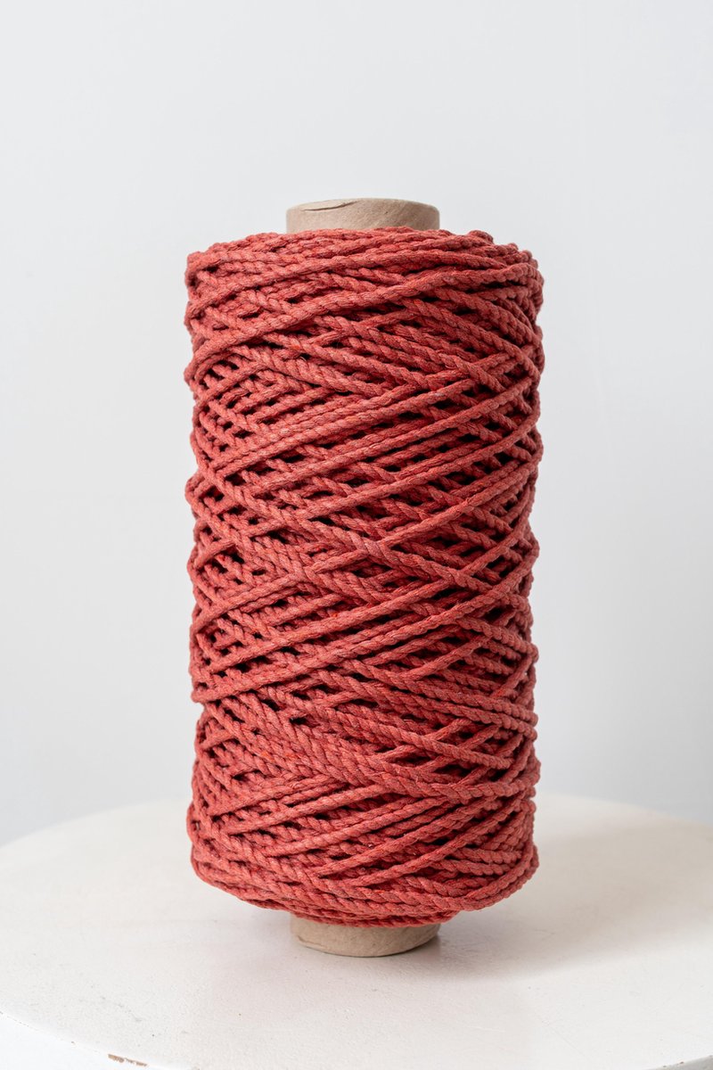 3mm 100% Katoenen Koord Kleurrijk Handgemaakt Touw Gedraaid Macrame String DIY Thuis Bruiloft Decoratie Film Verpakking 100m-17 Oranje-3.02mm