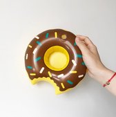 Opblaasbare Bruine Donut voor in zwembad en stand speelgoed glas / blikhouder opblaasbaar speelgoed voor in water