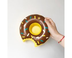 Opblaasbare Bruine Donut voor in zwembad en stand speelgoed glas / blikhouder opblaasbaar speelgoed voor in water