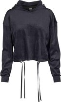 Urban Classics Hoodie/trui -M- Short Velvet Gathered Zwart