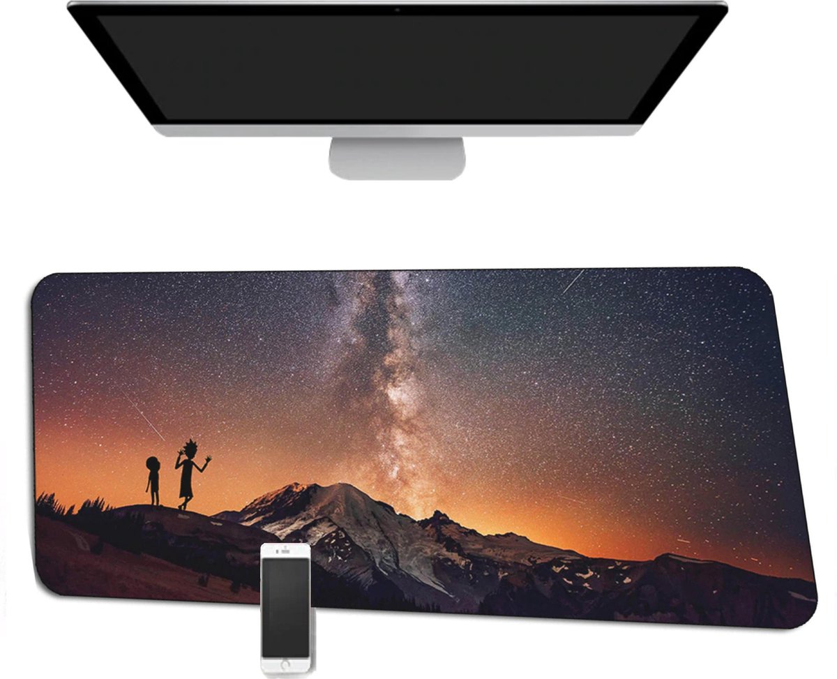 Muismat XXL -- Rick and Morty - Lava Mountain -- 90x40Cm -- Full color Gaming Mousepad
