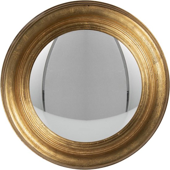 Clayre & Eef Miroir Ø 34 cm Couleur or Bois Rond Miroir convexe | bol