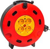 Kabelhaspel - Rood - 15 meter - 4 stopcontacten - Allteq
