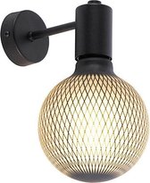 QAZQA facil - Design LED Wandlamp voor binnen - 1 lichts - Ø 13 cm - Zwart - Kinderkamer,Slaapkamer