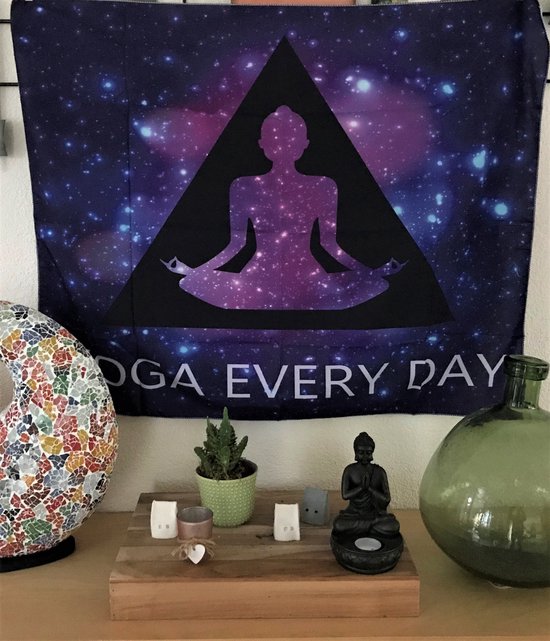 Mandala kleed Yoga - tafelkleed - wandkleed 95 x 75 cm - paars
