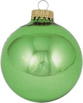 Jade groene Kerstballen -  7 cm - Glanzend -  8 stuks