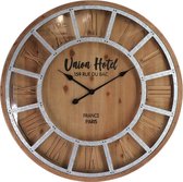 Grote Wandklok Union Hotel Hout met Glas - Ø80cm