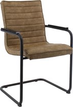 Woonliving® Midas Eetkamerstoel  - Cognac Leder met arm