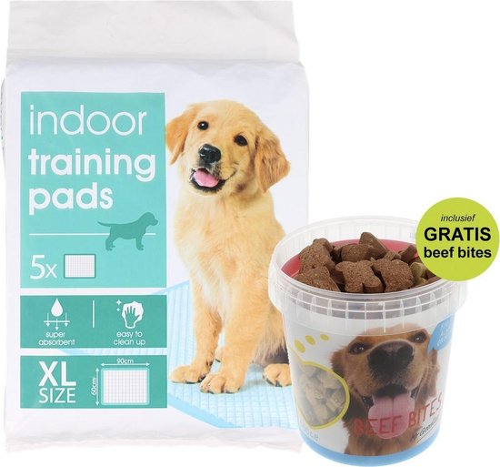 WDMT® Puppy Training Pad XL - 5 pièces | Y compris un pot de bouchées de  bœuf gratuit... | bol.com