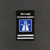 Epauletten verkeersregelaar zwart twee strepen