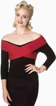 Dancing Days Off shoulder top -M- WRAPPED IN LOVE Zwart/Rood