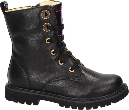 | Shoesme meisjes veterboot Zwart Maat 31 Shoesme stoere zwarte meiden laars