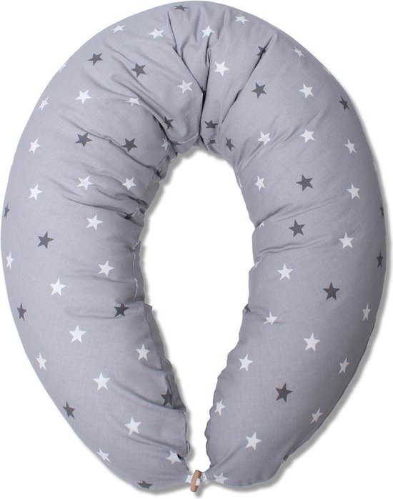 Voedingskussen - Hobea Voedingskussen grijs met 2 kleuren sterren