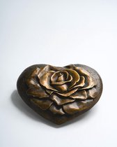 Unieke Bronzen Mini-Urn - 'De Roos'  | Bronze urnen | Asdoos | Asurn | Asbus | De Levensboom Urnen - Gespecialiseerd in brons