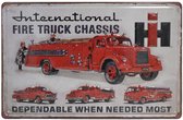Wandbord – Internation Fire truck – Brandweer – Brandweerauto - Vintage - Retro -  Wanddecoratie – Reclame bord – Restaurant – Kroeg - Bar – Cafe - Horeca – Metal Sign - 20x30cm