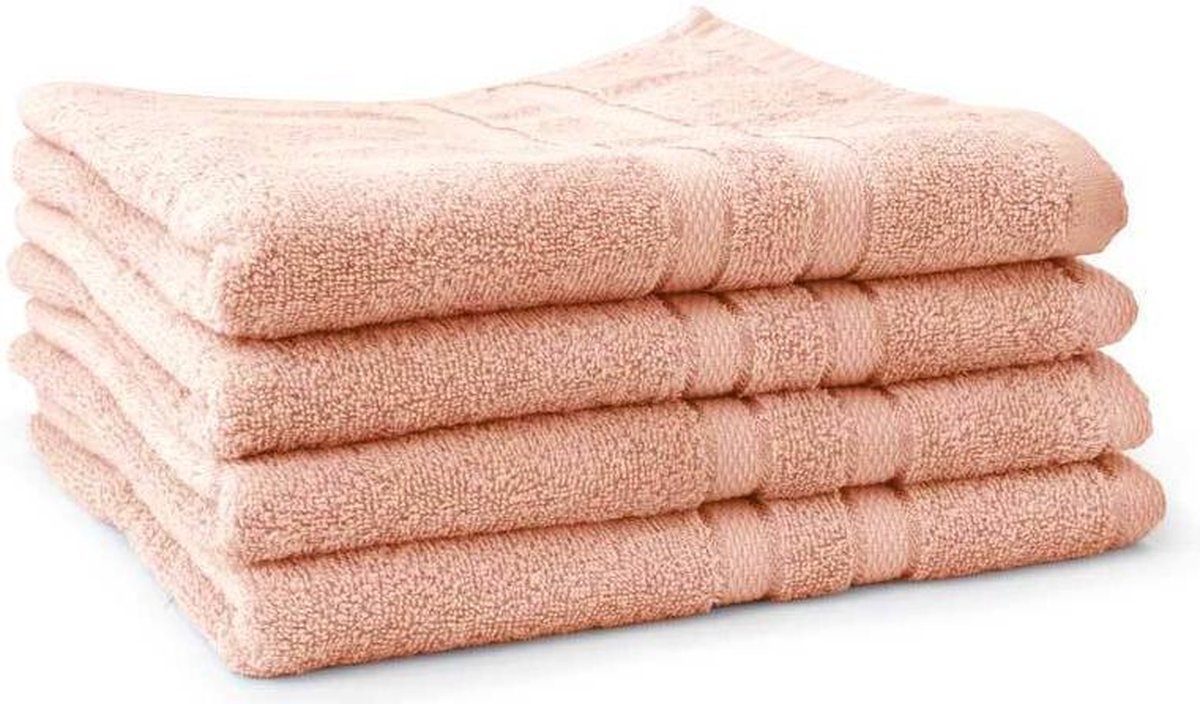LINNICK Pure Handdoeken Set - 100% Katoen - Light Pink - 60x110cm - Per 4 Stuks