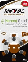 Rayovac Proline Advanced - hoortoestel batterij P312 - bruine sticker - Horend Goed