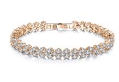 Tennis armband met zirkonia | rose goud gekleurd